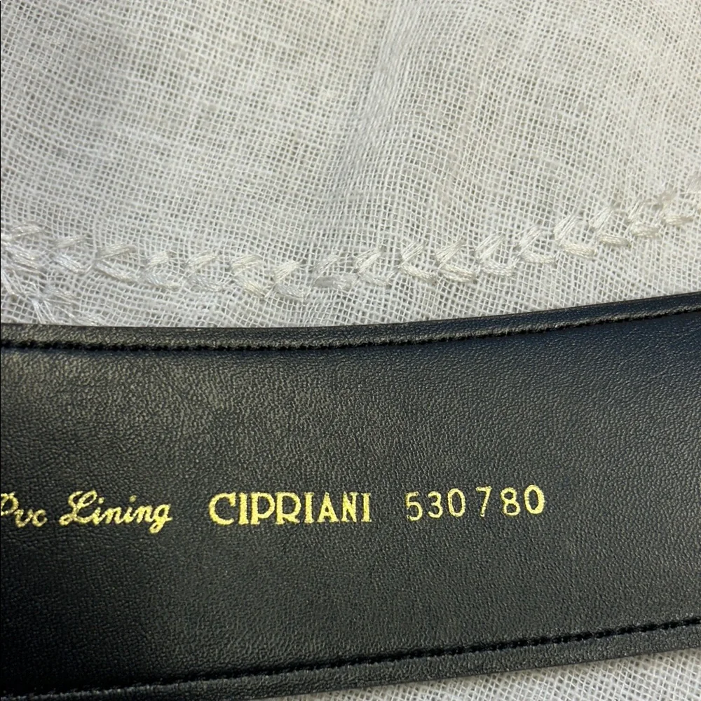 Cipriani lizard leather wide belt with spiral twist buckle